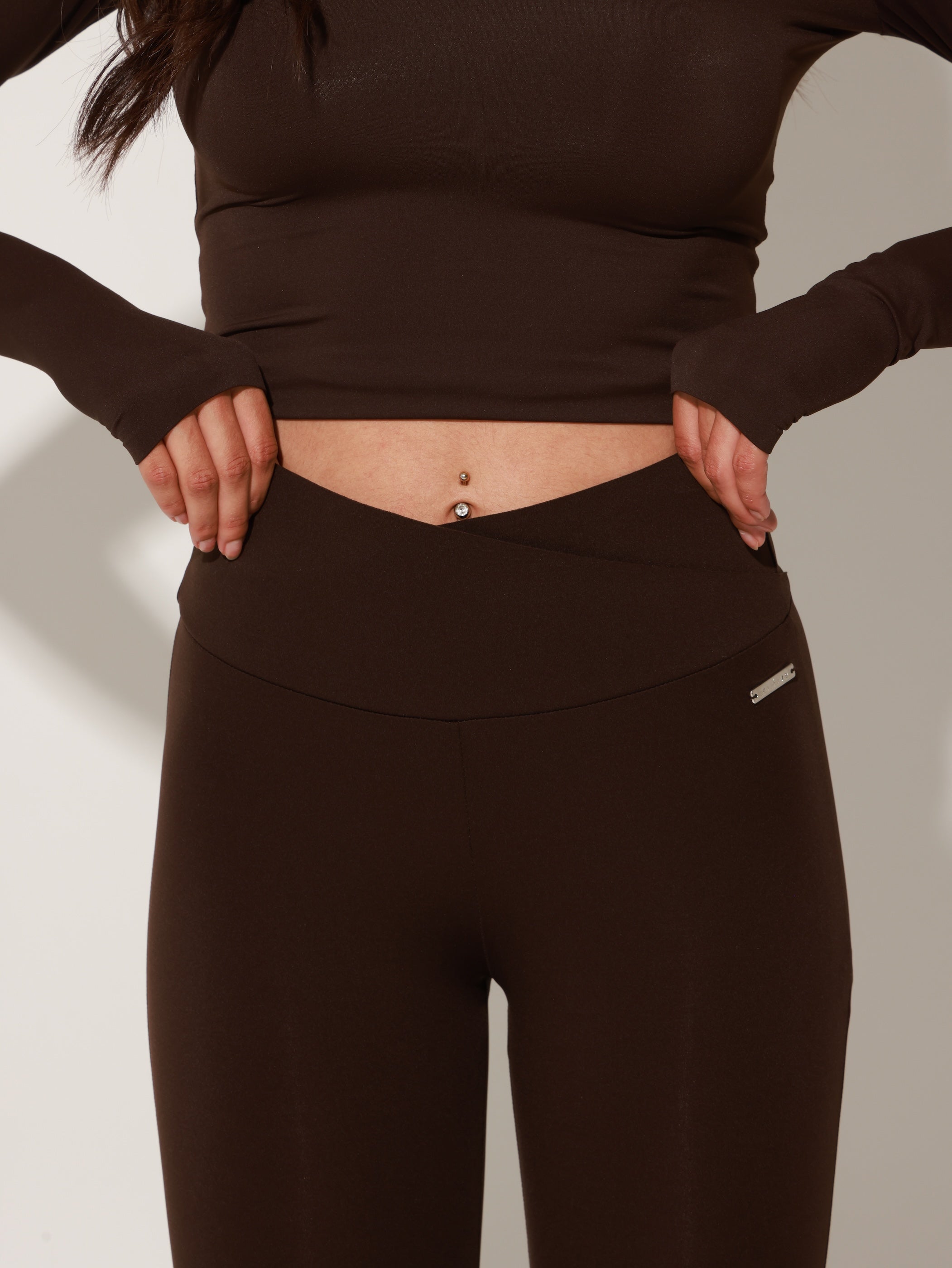 Siyah Sculpting Flare Legging - Chocolate Brown