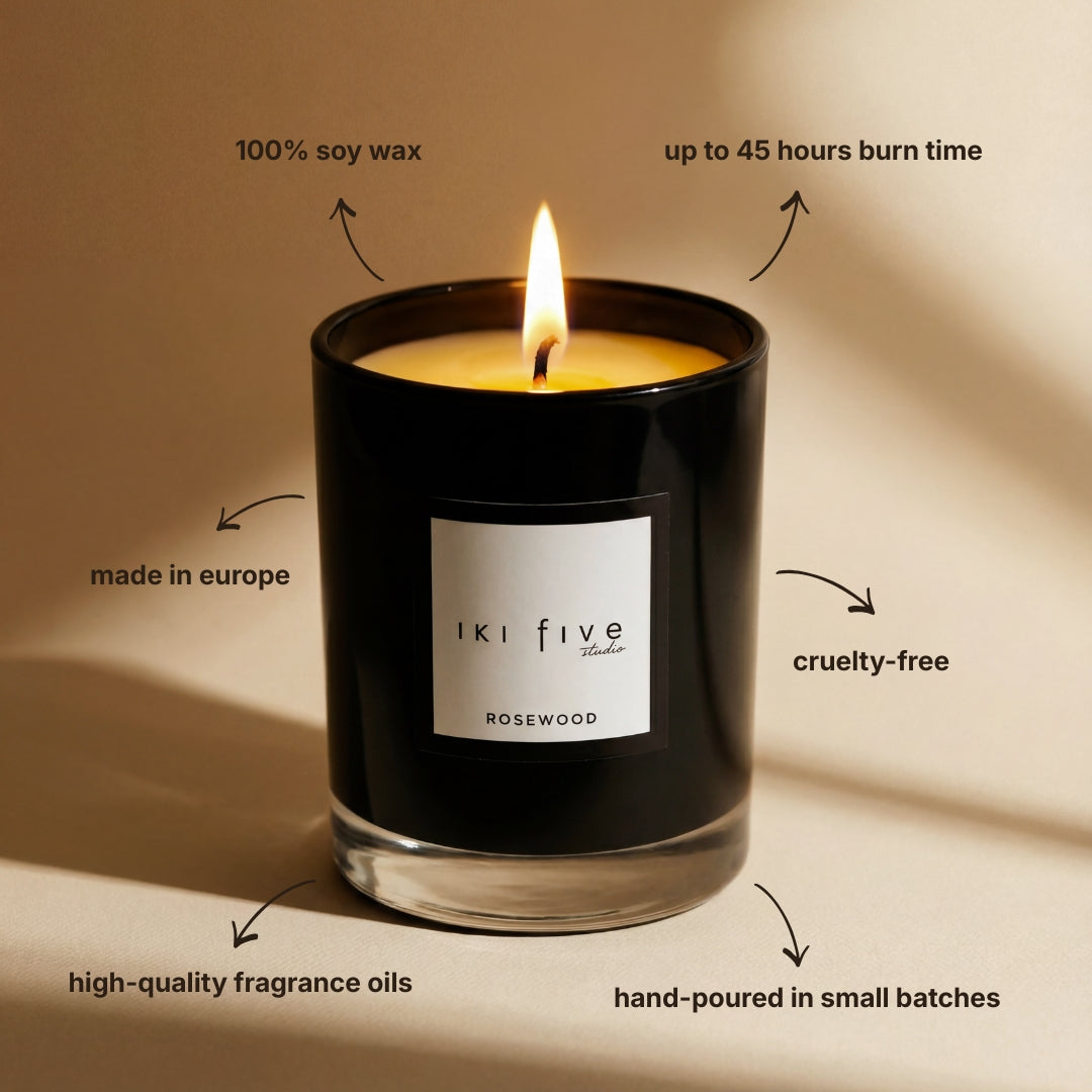 Rosewood Scented Candle | Hand-Poured Soy Wax