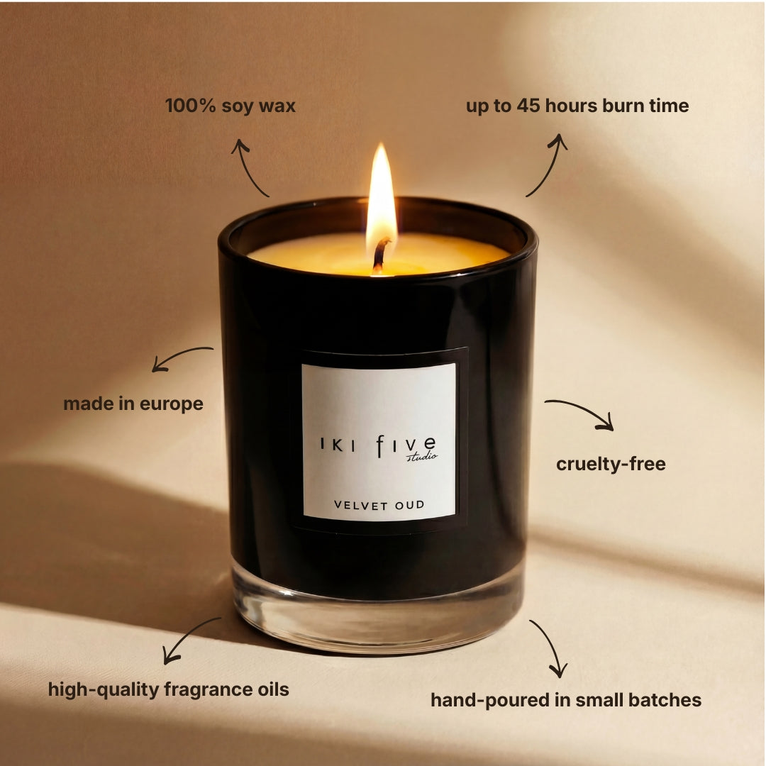Velvet Oud Scented Candle | Hand-Poured Soy Wax