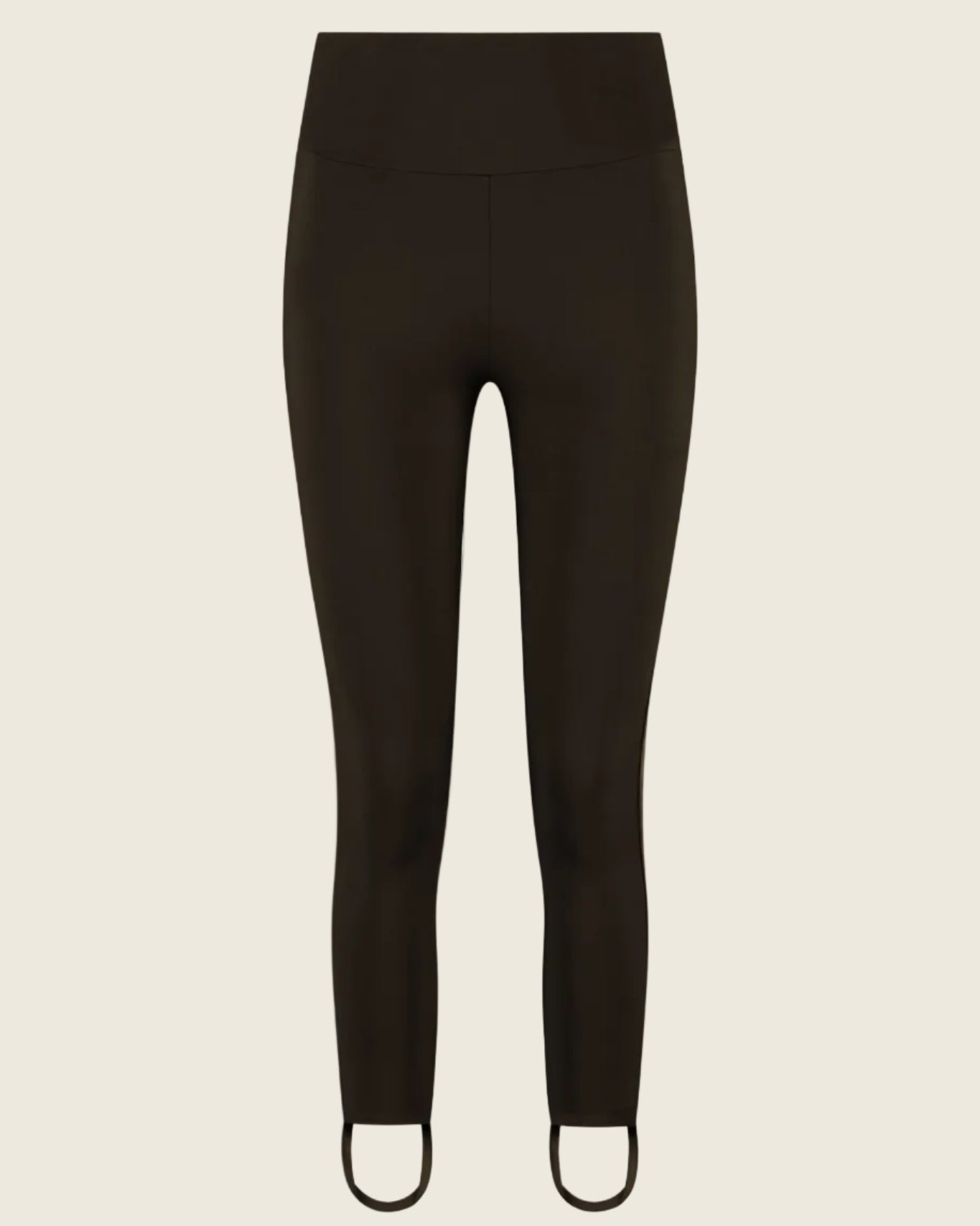 Women’s Mavi brown stirrup leggings with tuxedo stripe high waisted sculpting lycra