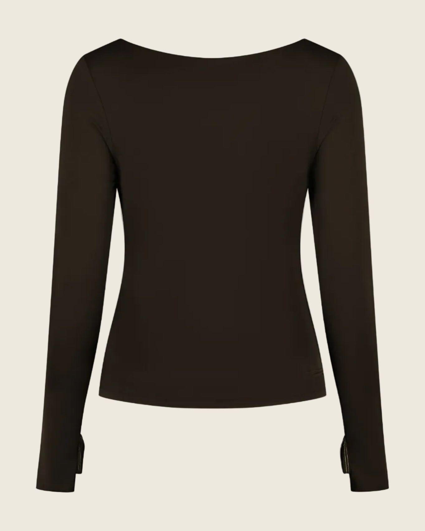 Beyaz Sculpting V Neck Top - Chocolate Brown