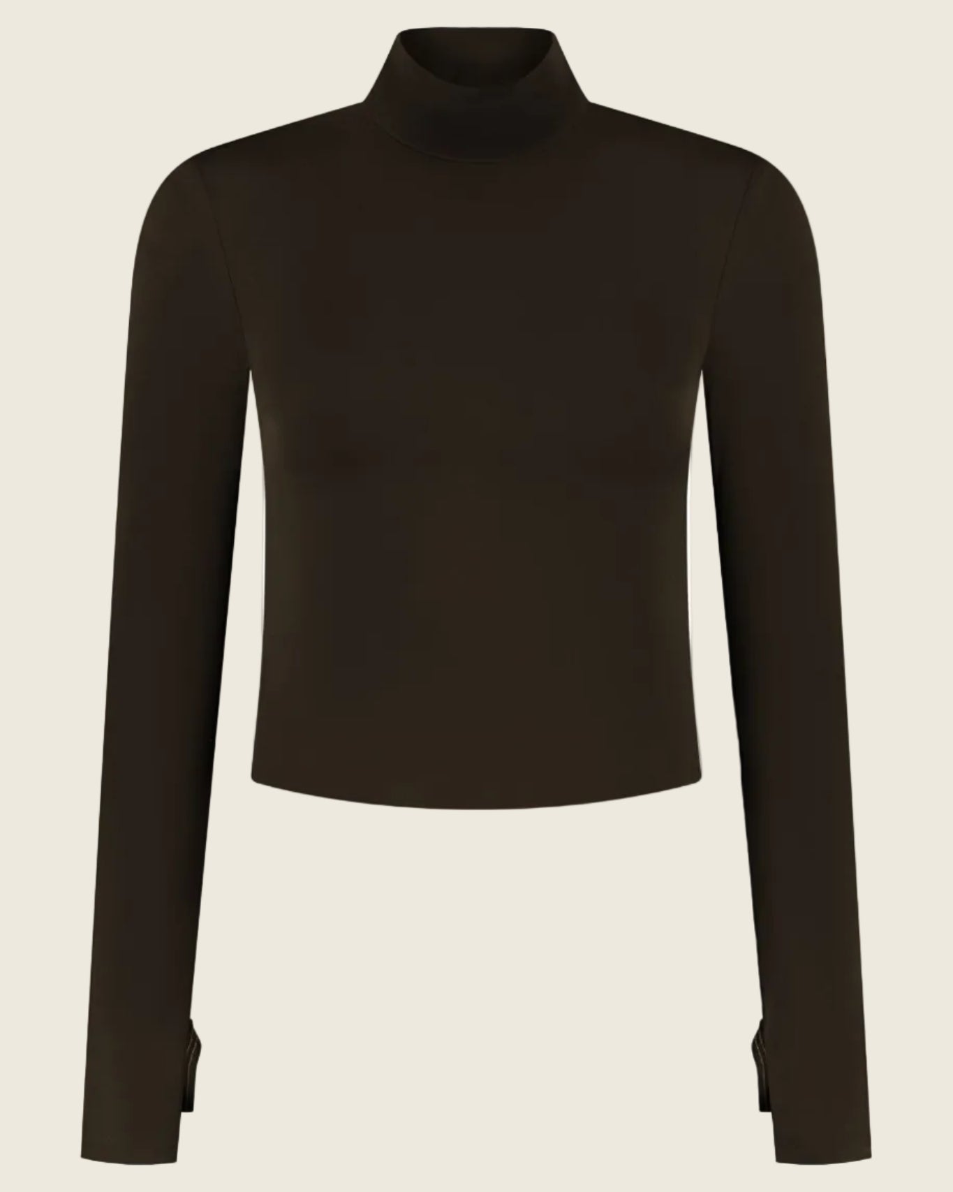 Mavi Sculpting Turtleneck Top - Chocolate Brown