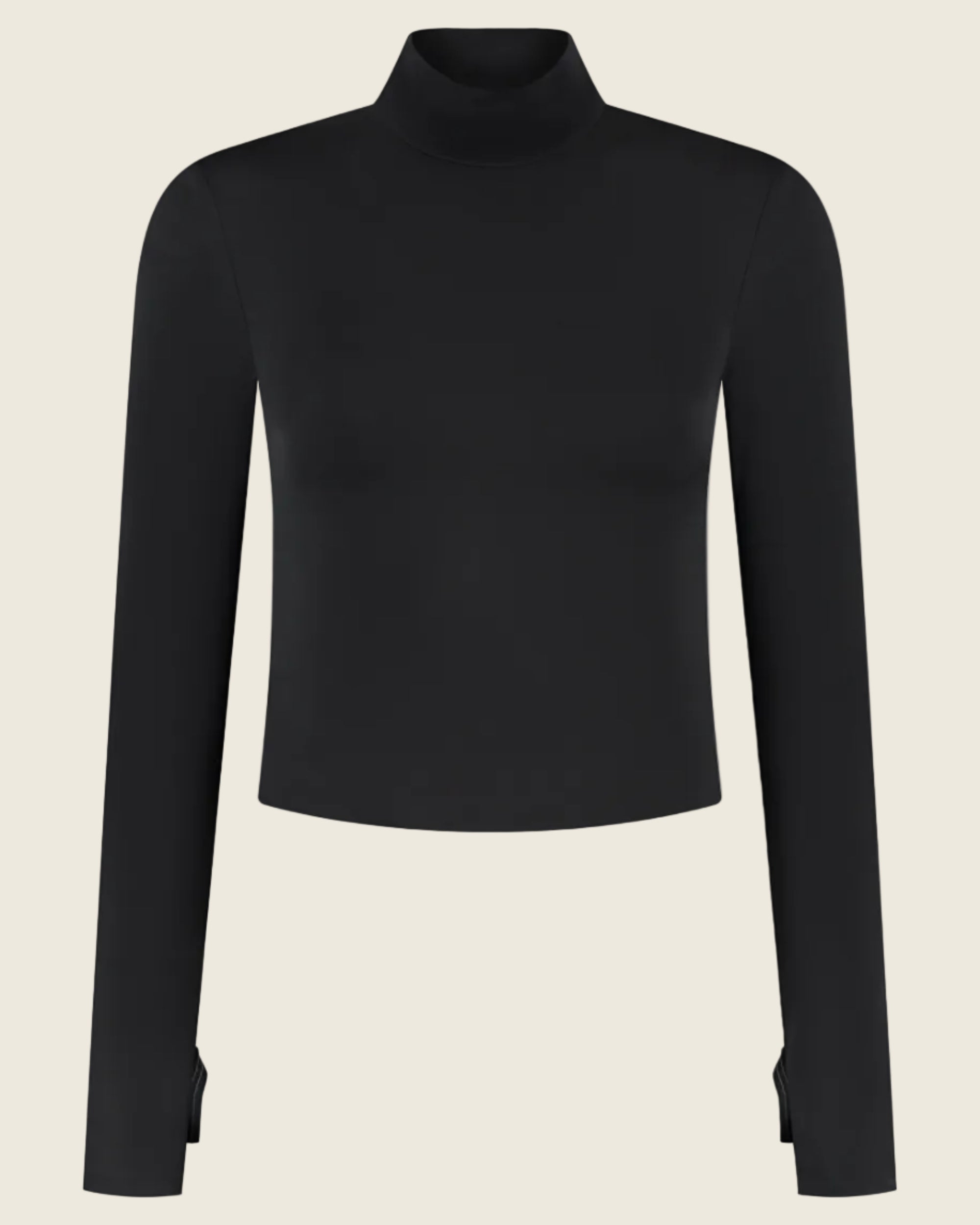 Mavi Sculpting Turtleneck Top - Caviar Black