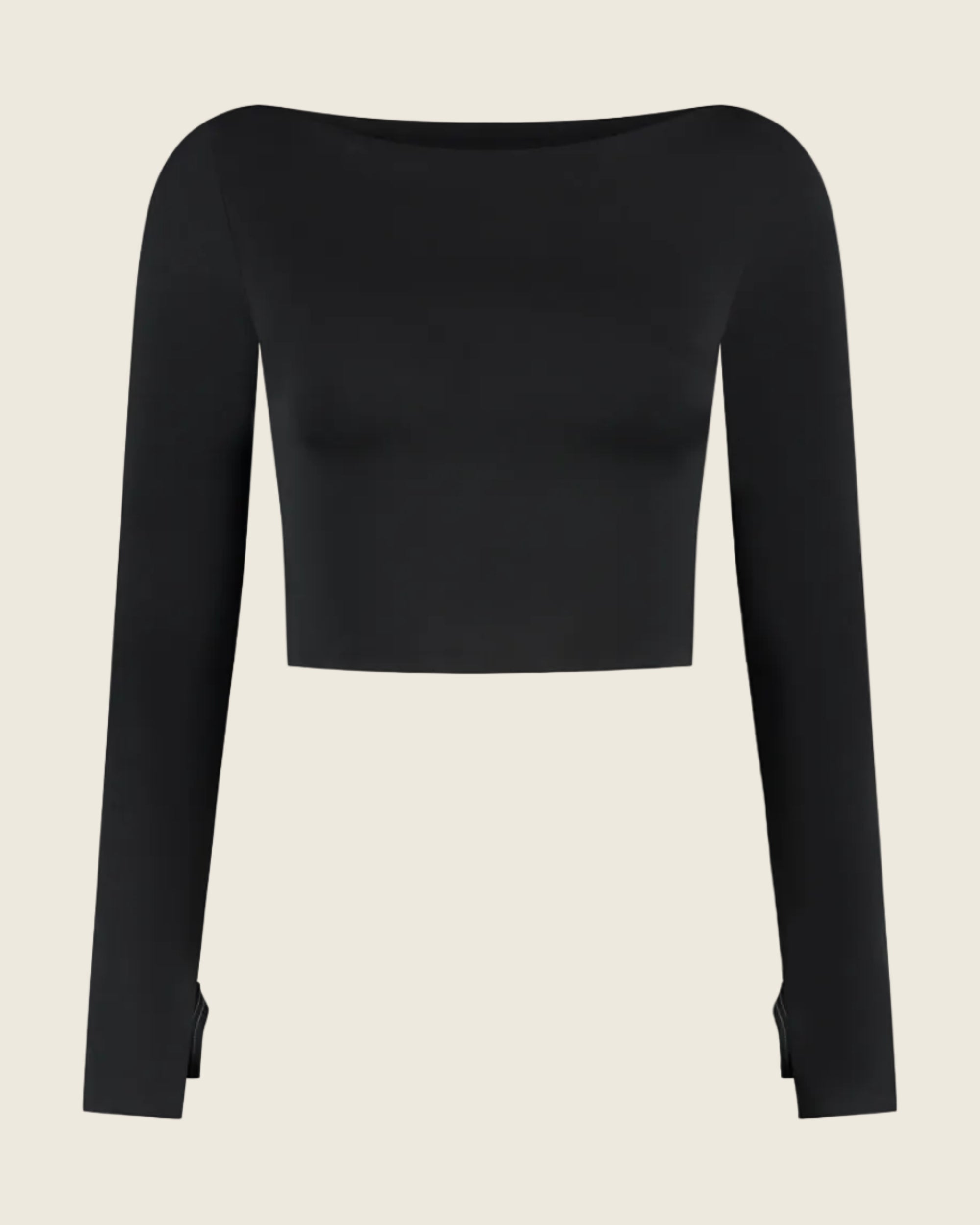 Siyah Sculpting Boatneck Top - Caviar Black