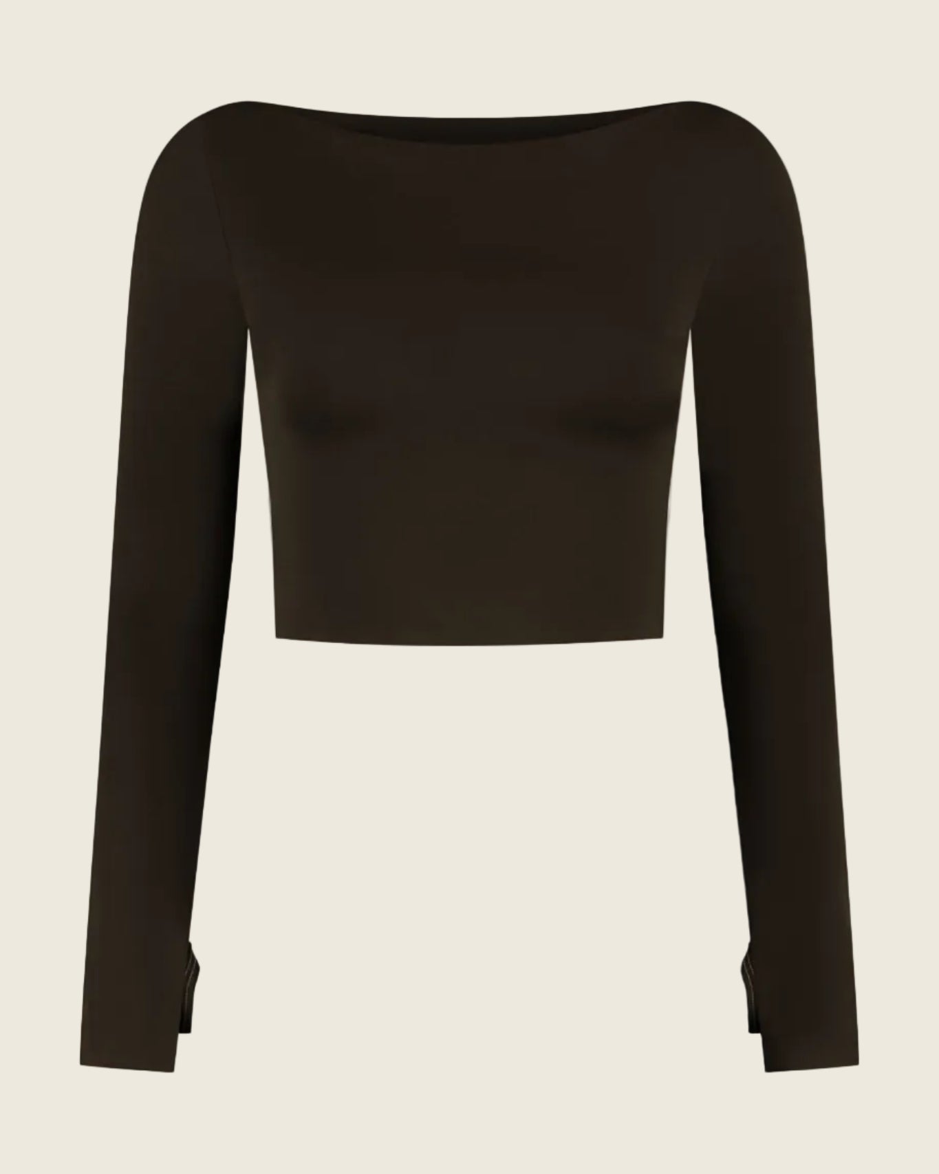 Siyah Sculpting Boatneck Top - Chocolate Brown