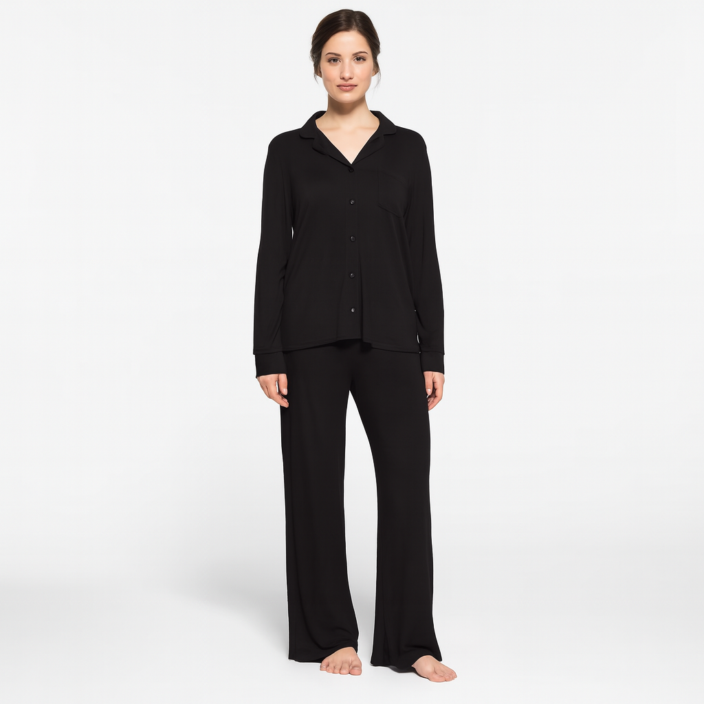 Soft Black Women’s PJ Set | Luxury Modal Loungewear & Pyjama Set
