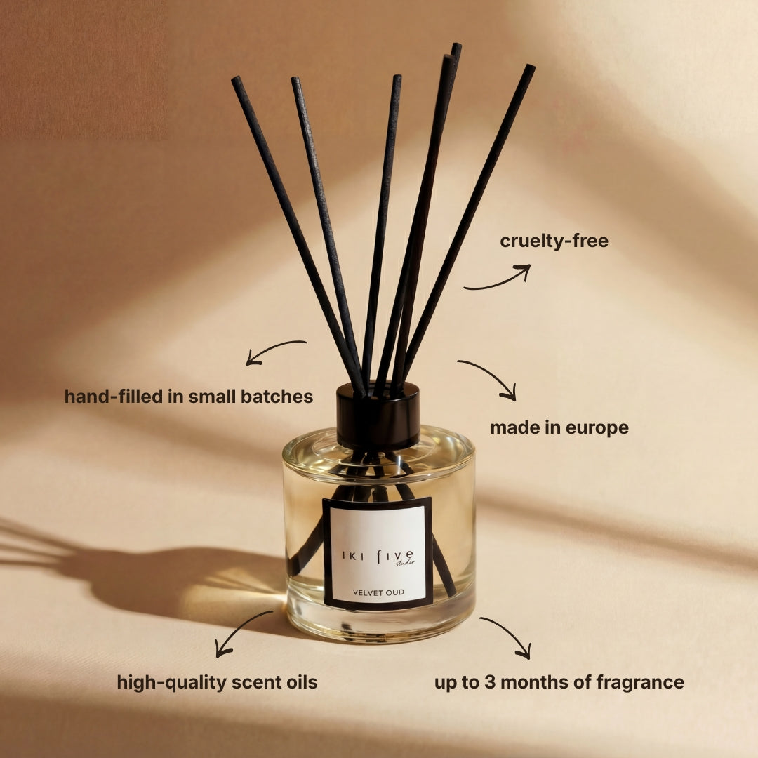 Velvet Oud Reed Diffuser | Long-Lasting Home Fragrance