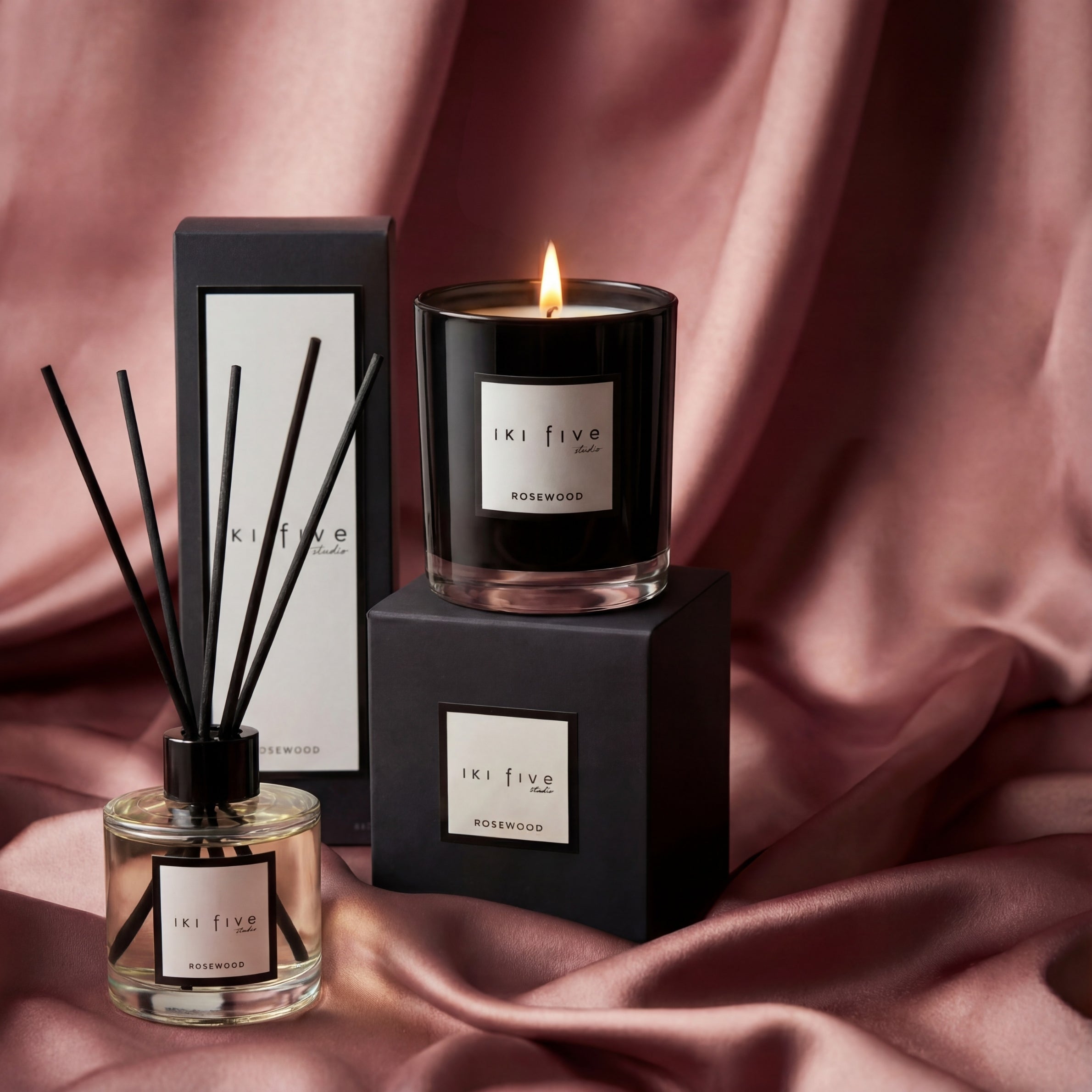 Rosewood Scented Candle and Reed Diffuser Set