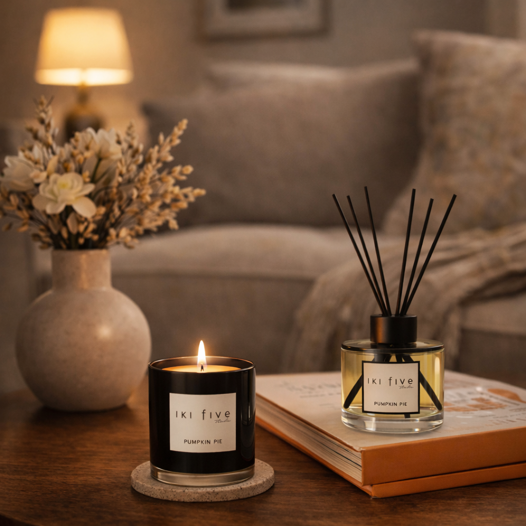 Pumpkin Pie Scented Candle and Reed Diffuser Set