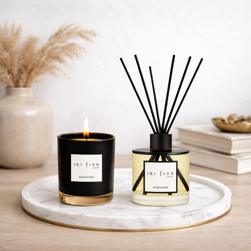Rosewood Scented Candle & Reed Diffuser Set