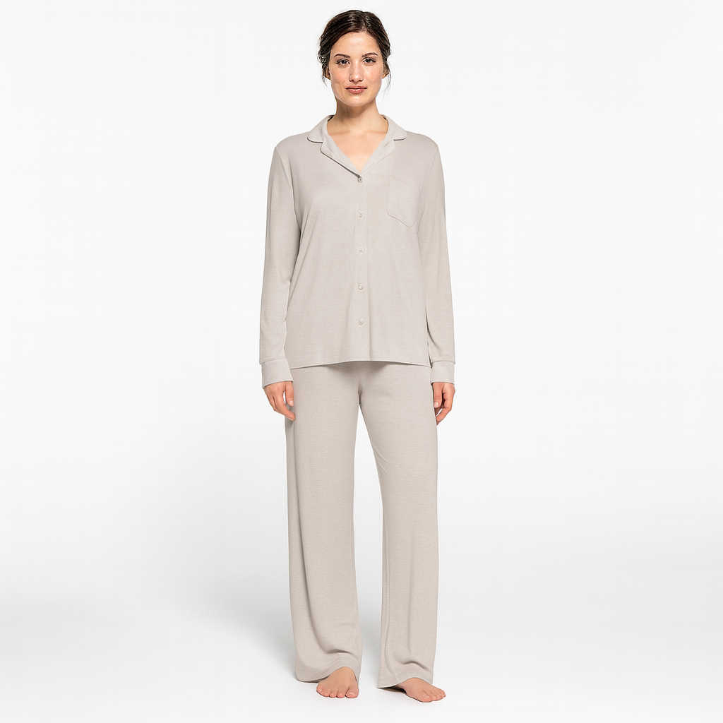 Soft Grey Women’s PJ Set | Luxury Modal Loungewear & Pyjama Set