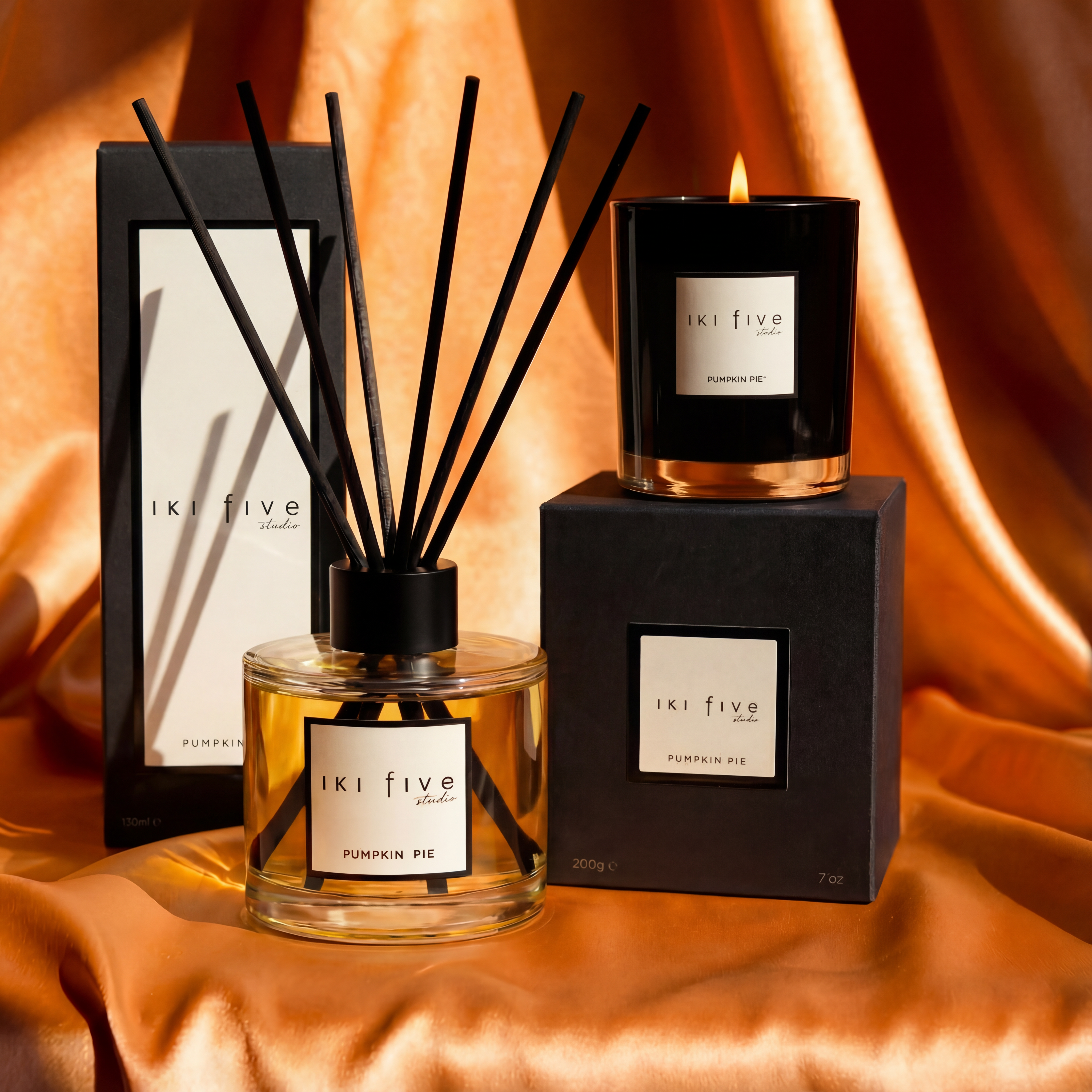 Pumpkin Pie Scented Candle and Reed Diffuser Set