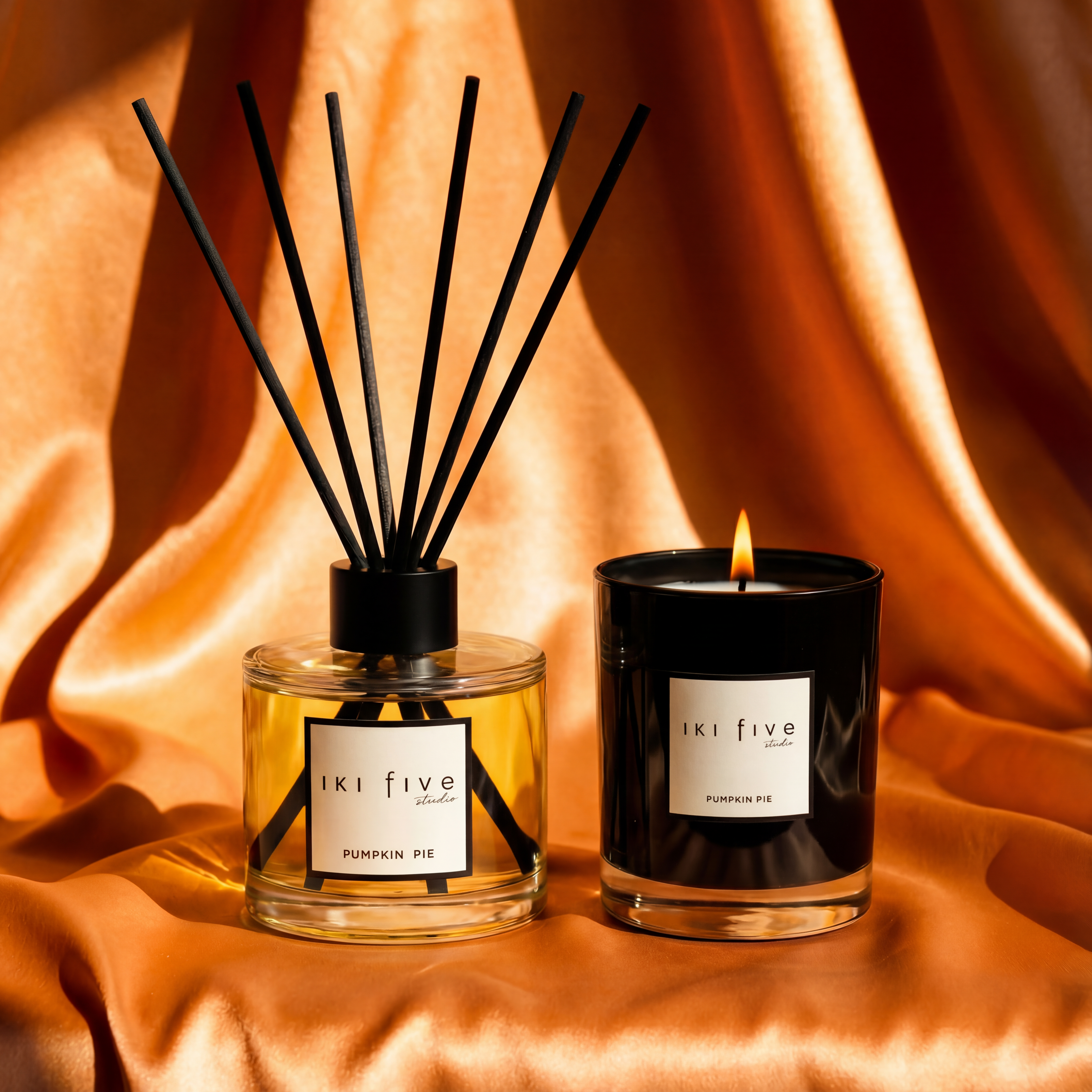 Pumpkin Pie Scented Candle and Reed Diffuser Set